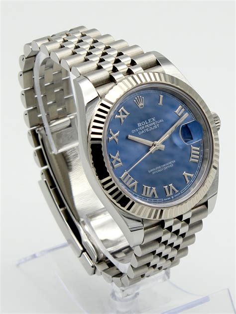 rolex datejust 41 blue dial jubilee roman numerals|rolex datejust with jubilee bracelet.